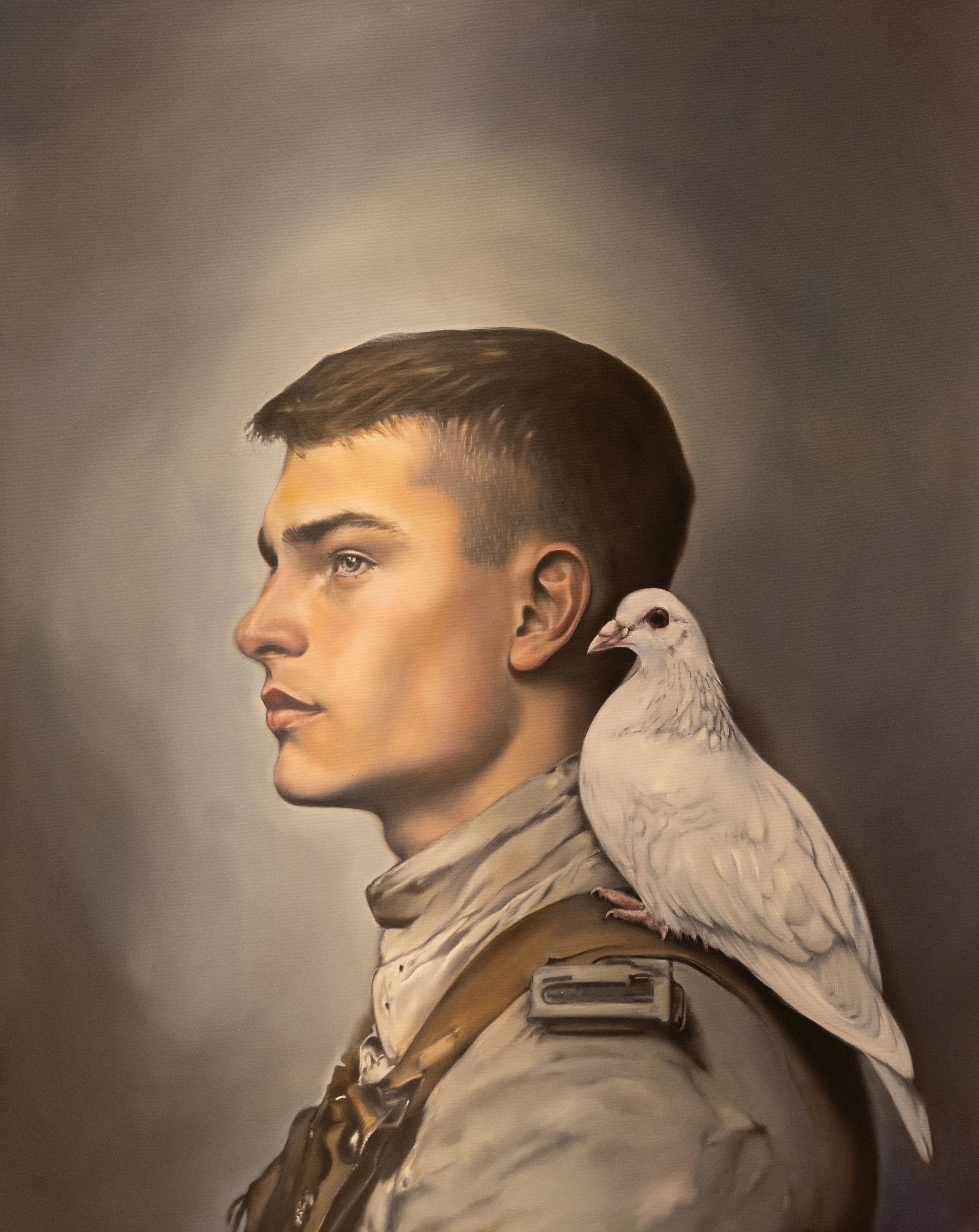 Soldier and dove